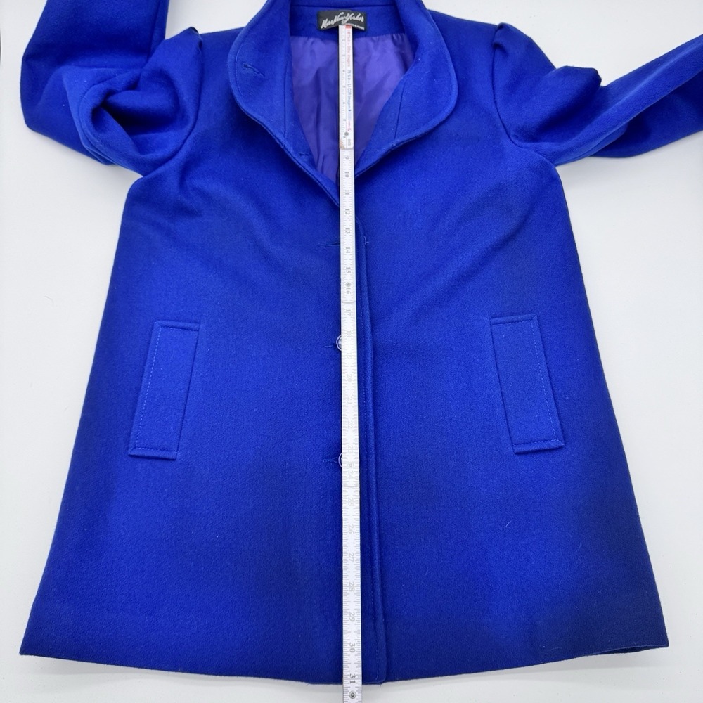 VINTAGE MISS NEW YORKER 60-70's Peacoat Wool Blend Royal Blue Buttons Womens 10 - Picture 10 of 11